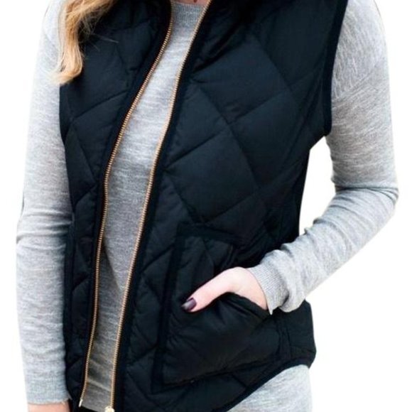 J. Crew Jackets & Blazers - J.Crew Classic Black Puffer Vest Size L